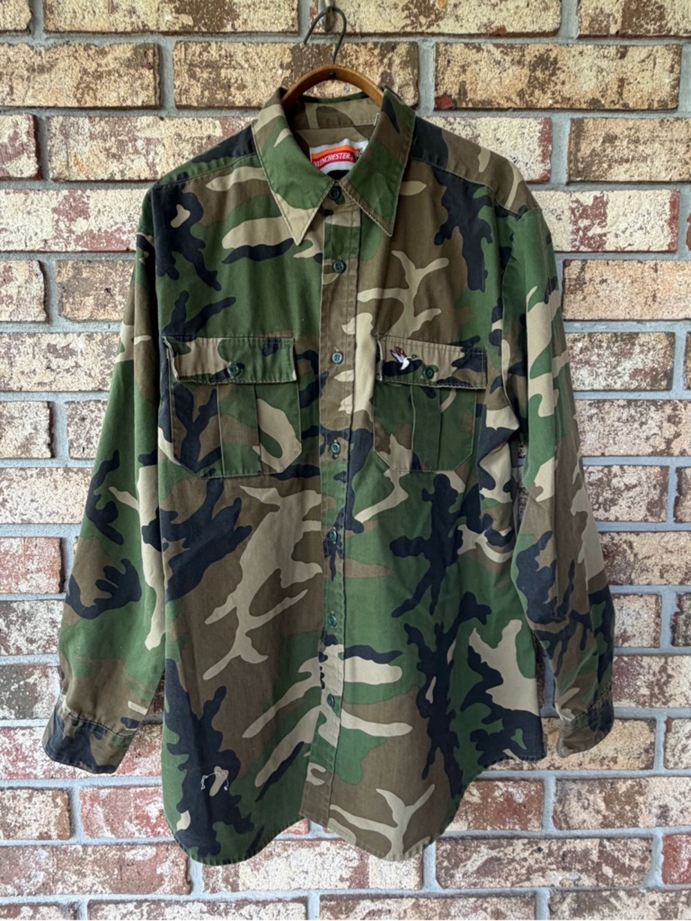 Men’s Vintage Winchester Camouflage Shirt Size Large Long Sleeves Mint Condition
